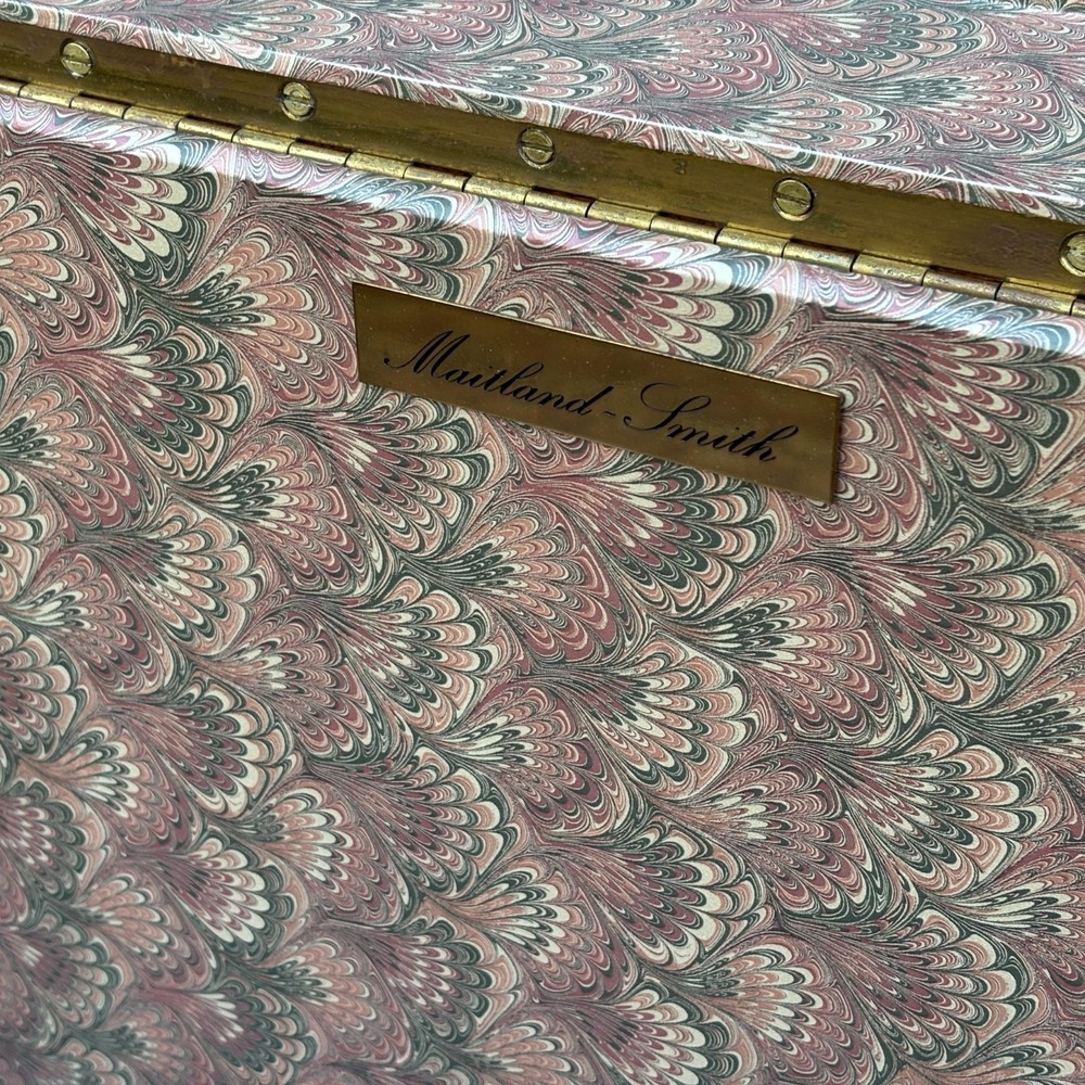 Maitland-Smith Trunk with Tooled Leather Inlay