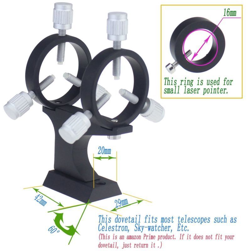 Gosky Deluxe Adjustable Laser Pointer Bracket Fits Pointer Diameter 5mm-38mm