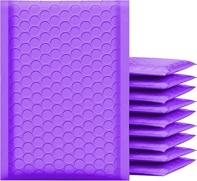 SuperPackage® 250 #0 6 X 9 Poly Bubble Mailers Padded Envelopes-Purple