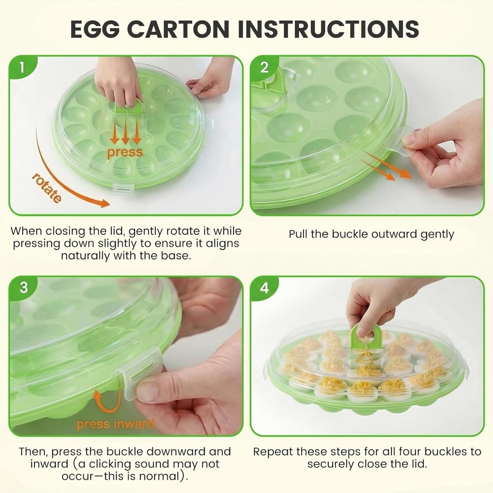 Deviled Egg Carrier Tray with Lid 66 Slots
