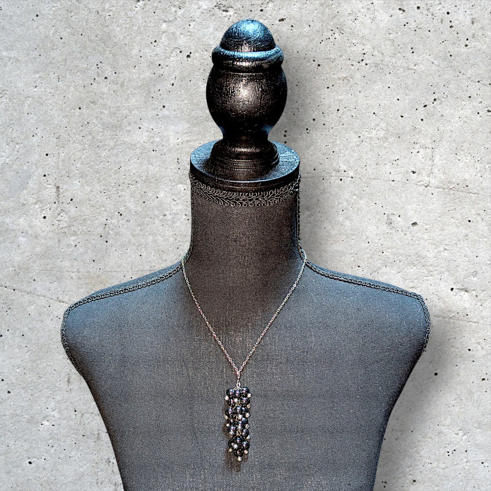 Obsidian Black Grape Vine Necklace