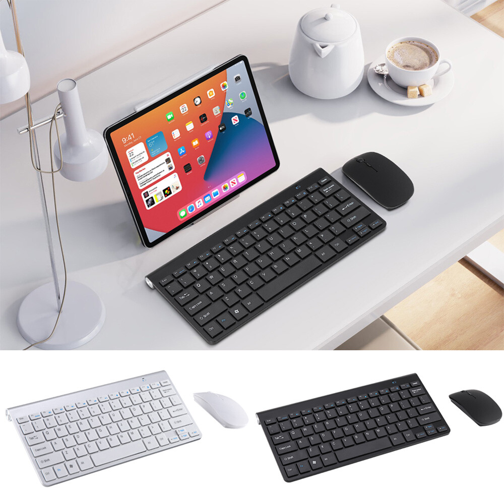 Mini Wireless Keyboard Mouse Set Ultrathin Waterproof For Mac Apple PC Computer
