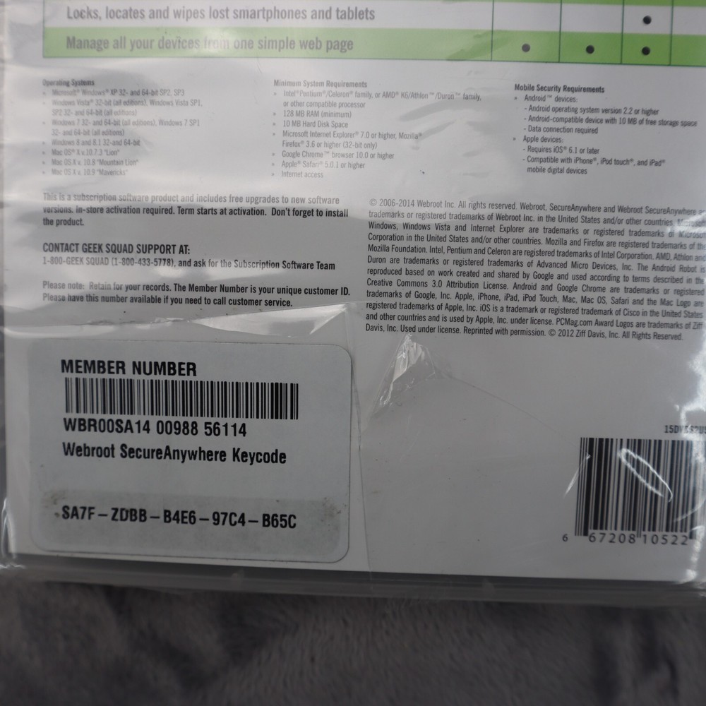 Internet Security Webroot Secure Anywhere PC Mac Mobile Android iOS Best Buy