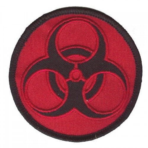 BIO HAZARD PATCH RED ON BLACK