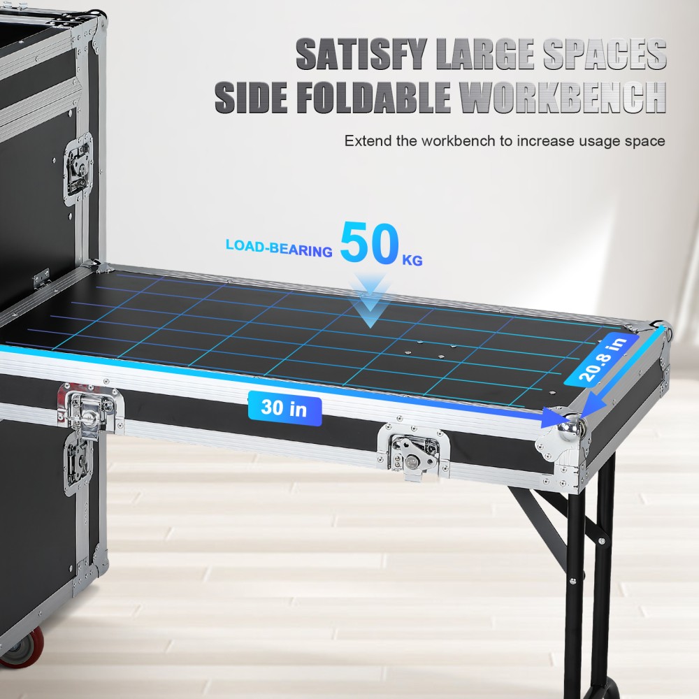 16U DJ Road Case Flight Case Tilted Mixer Stand & Work Table,Studio Rack Cabinet