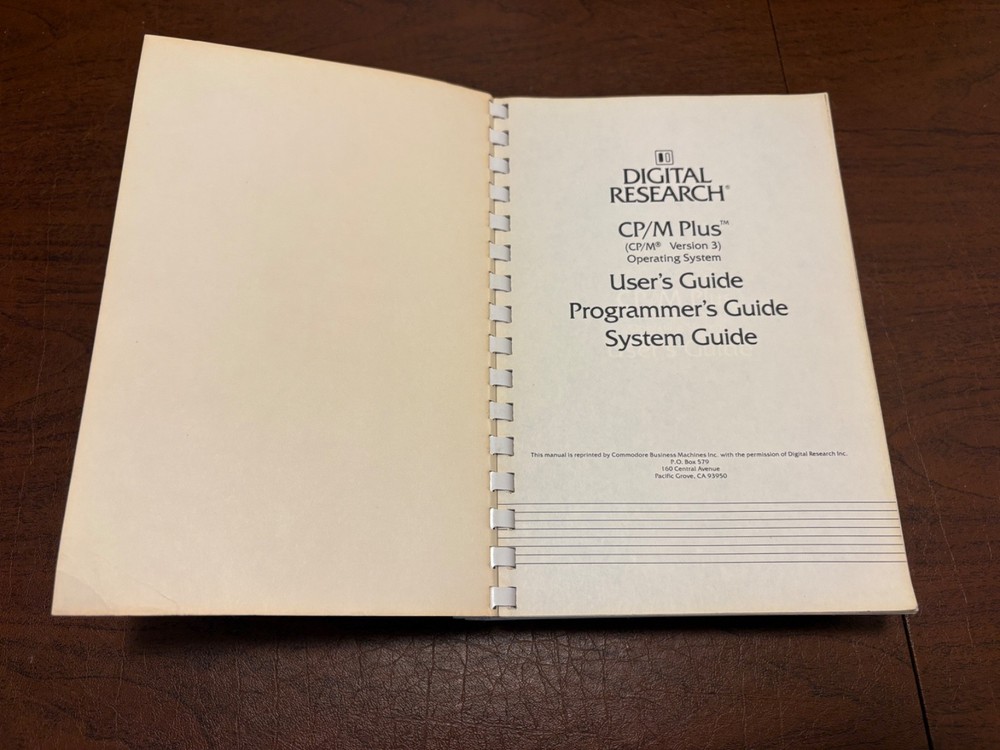 Digital Research CP/M Plus User's, Programmers, System Guide - For Commodore