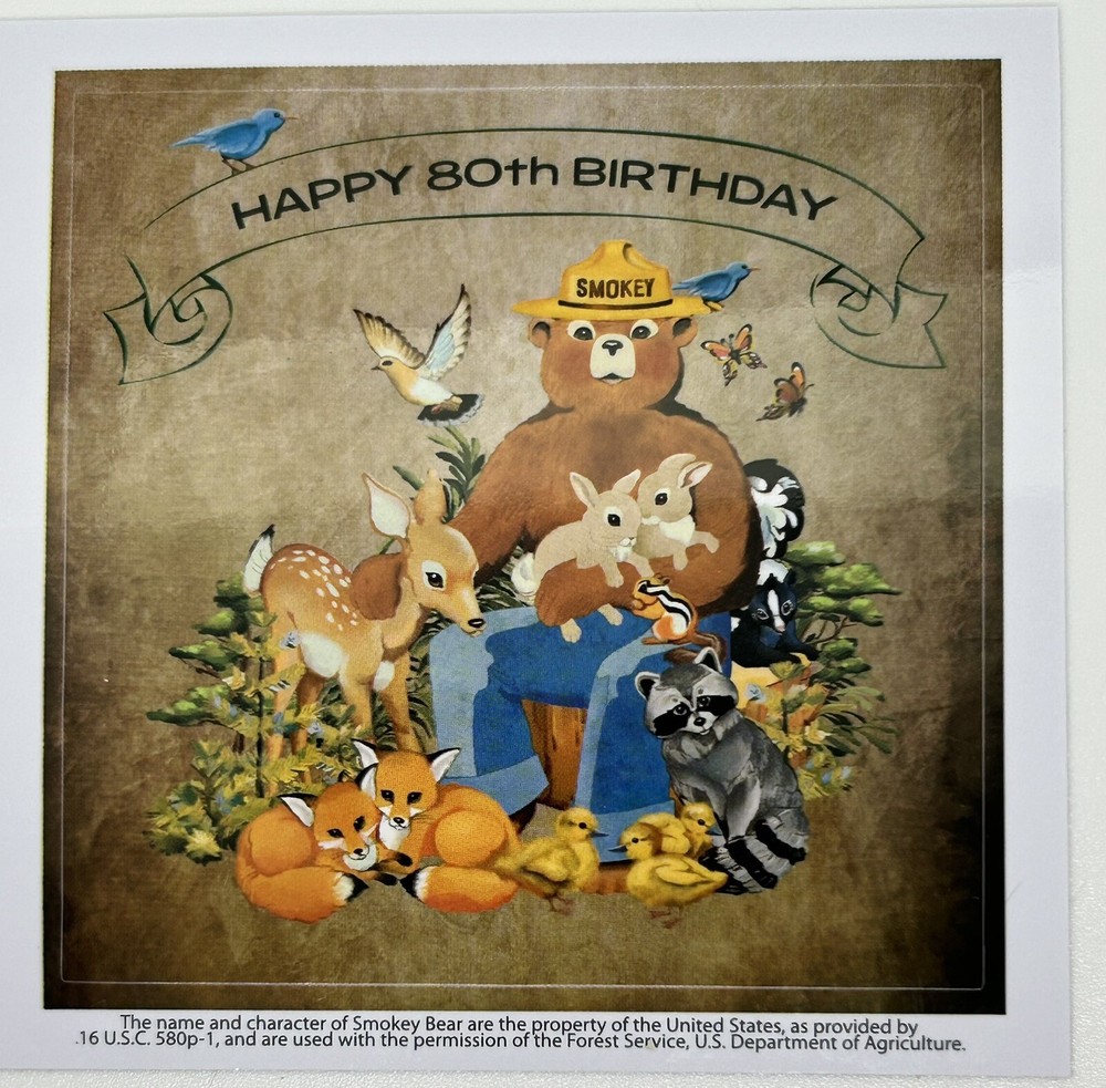 Smokey Bear Iron-On Face patch: New