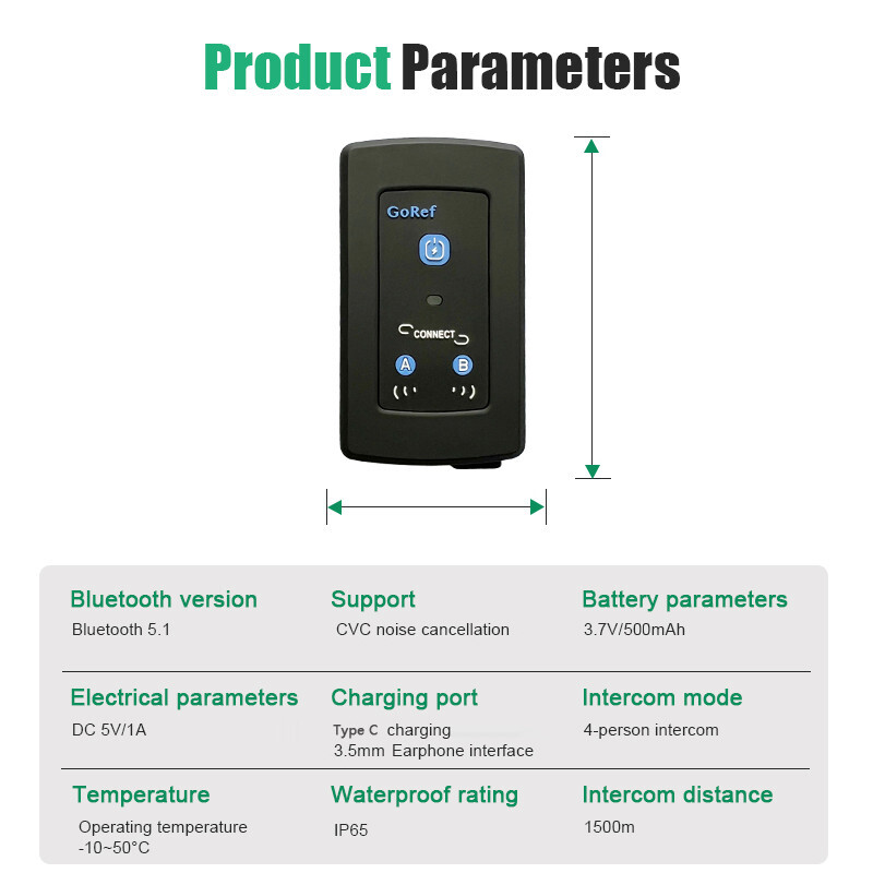 Full Duplex Bluetooth Football Soccer Referee Intercom Headset Kit