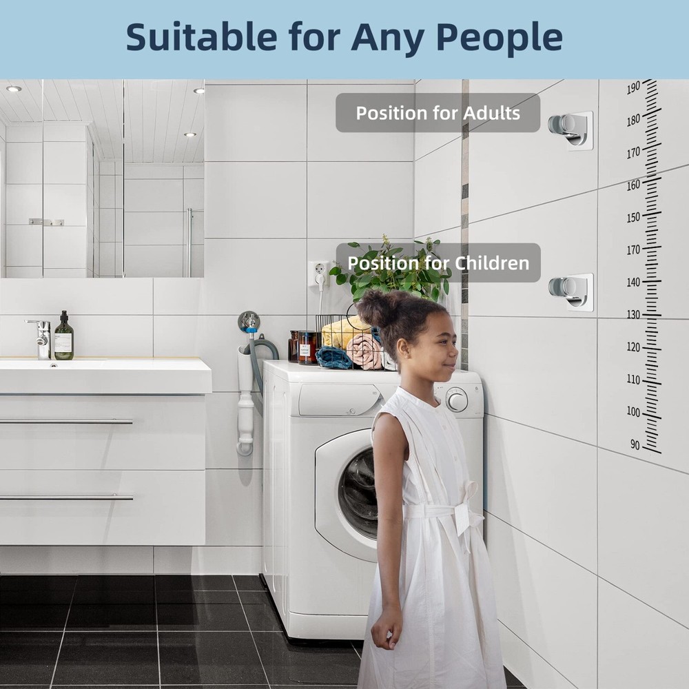 Bathroom Self-adhesive Handheld Shower Head Holder Adjustable Shower Bracket