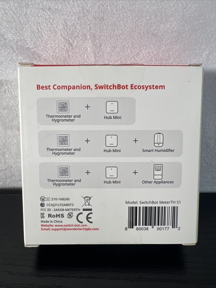 Hygrometer Thermometer Alexa by SwitchBot - iPhone Android Wireless Temperature