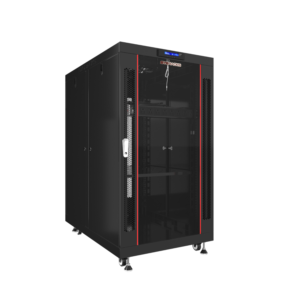 18U Server Rack Cabinet Premium Network Enclosure 35" Depth Data Cabinet wheels