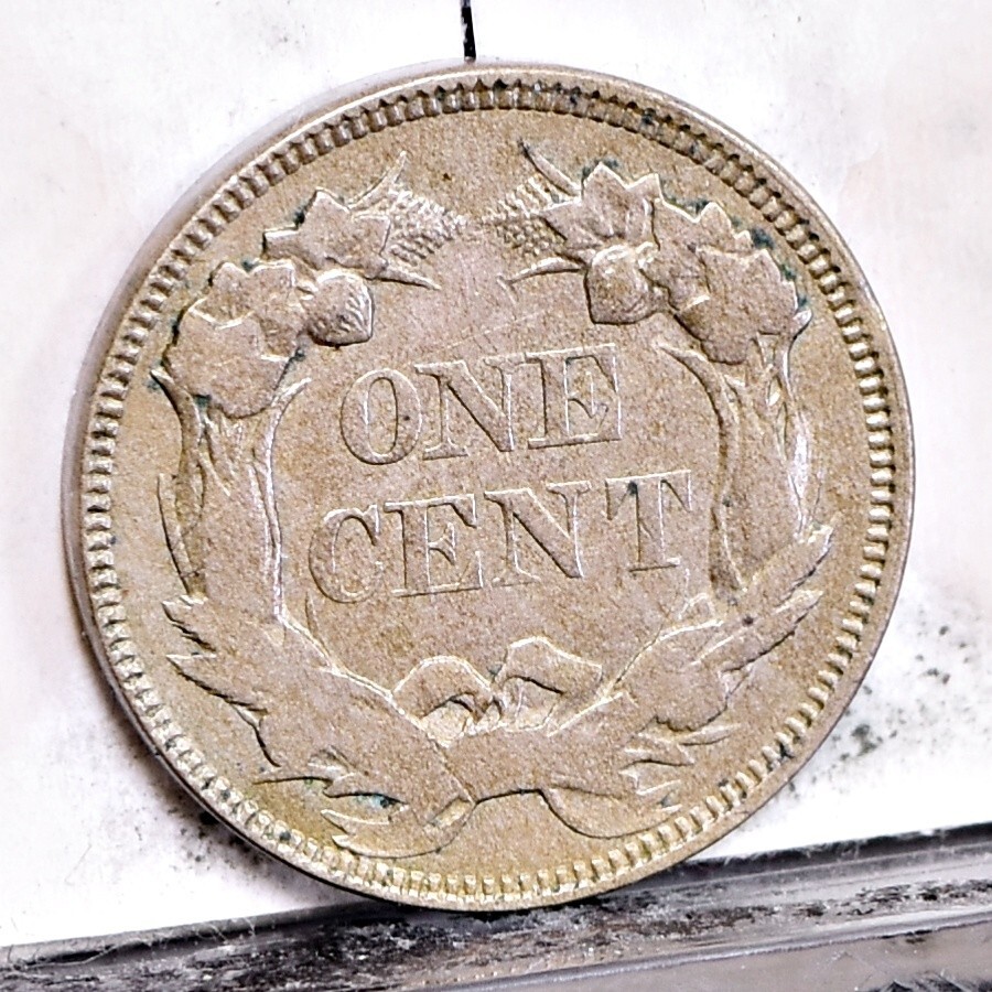 1857 Flying Eagle Cent - Ch AU Details, Cleaned (#58902-L)