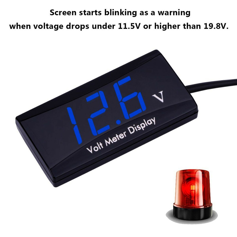 12V Digital LED Display Voltmeter Voltage Gauge Panel Meter For Car Motorcycle