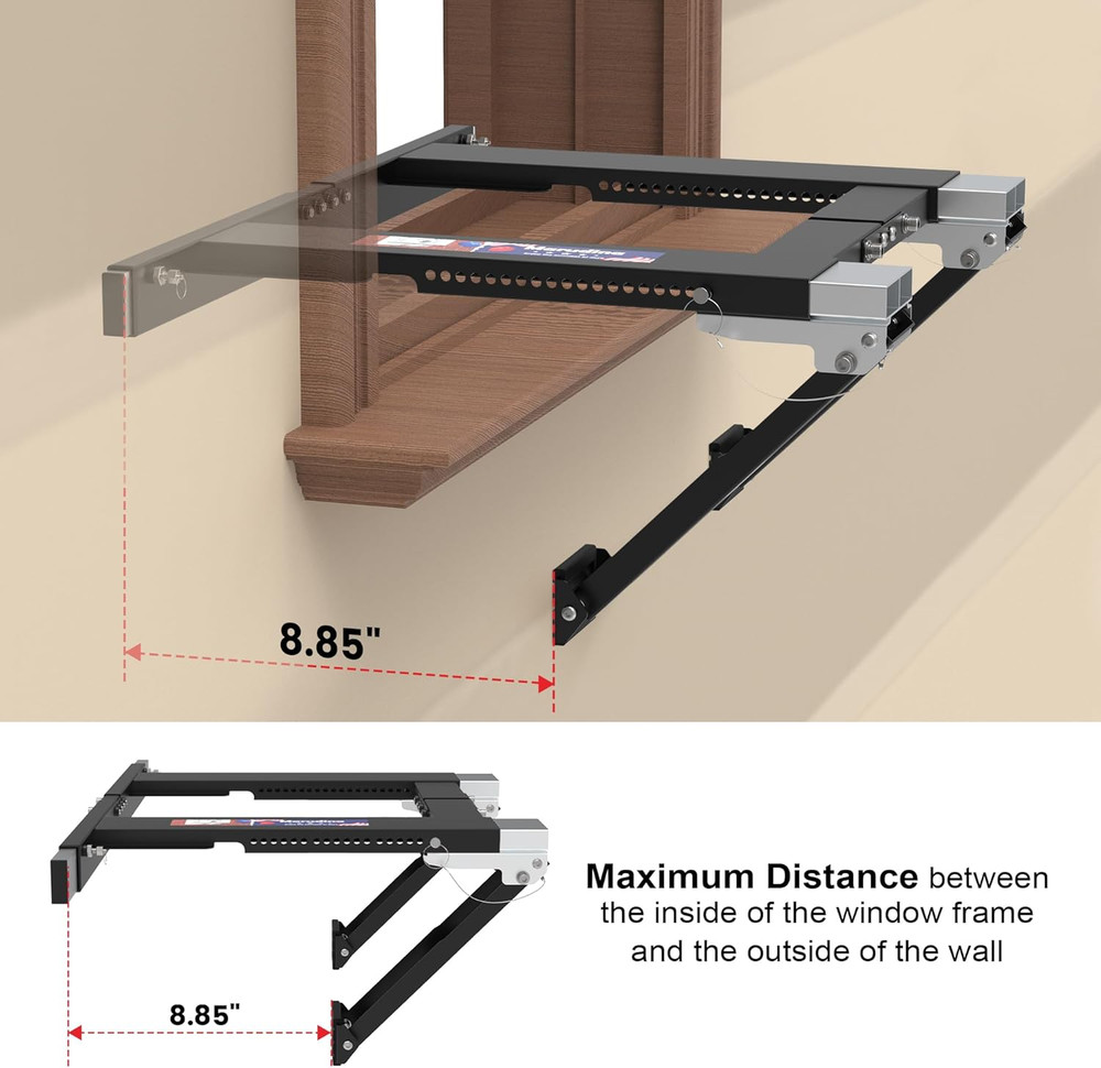 Adjustable Window AC Bracket, Quick Installation in 3Minutes without Drilling, U