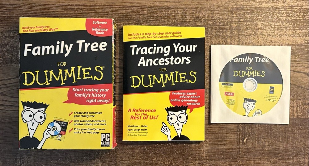 Family Tree For Dummies Software PC CD-ROM