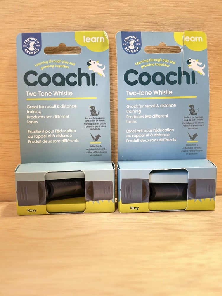 Lot 2-Coachi Dog Learning Two Tone Whistle Great For Training