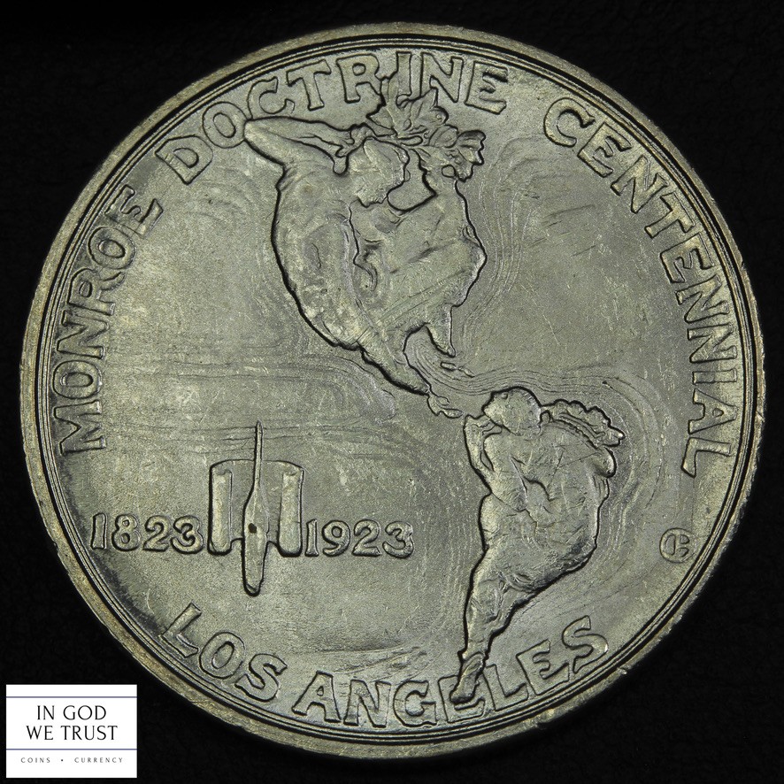 1923 S Monroe Doctrine Commemorative Silver Half Dollar 50C (MS BU)