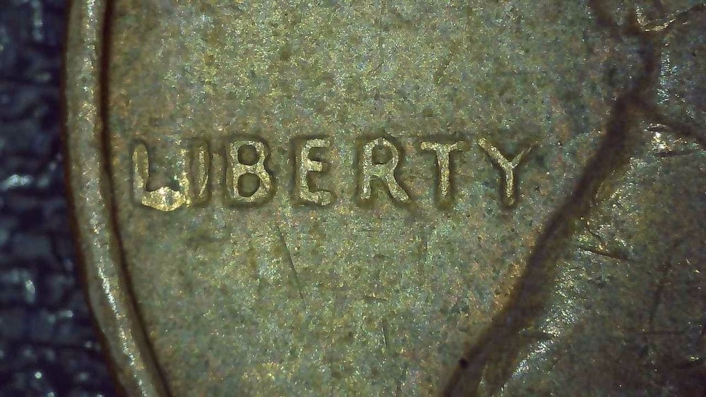 1969 D Lincoln Penny error floating roof, missing FG