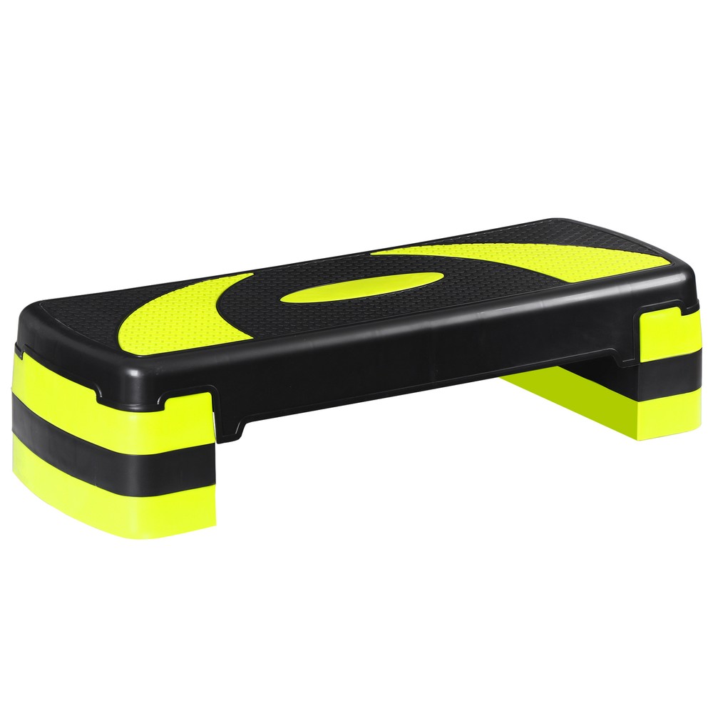 31" Exercise Step Platform Adjust Aerobic Step Platform Workout Stepper Yellow