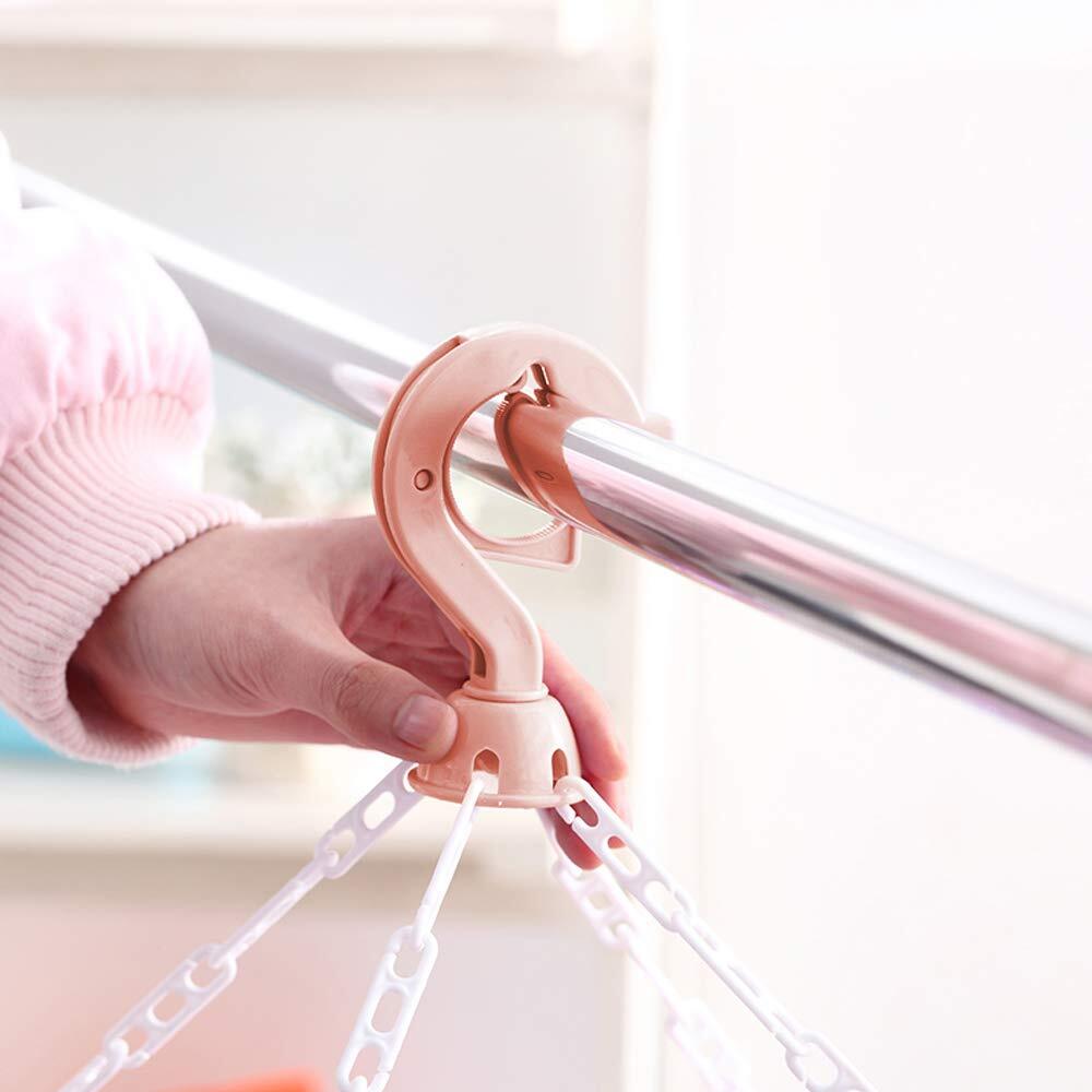 Foldable Clip Drip Hanger Plastic Drying Rack with 32 Clips for Underwear Socks