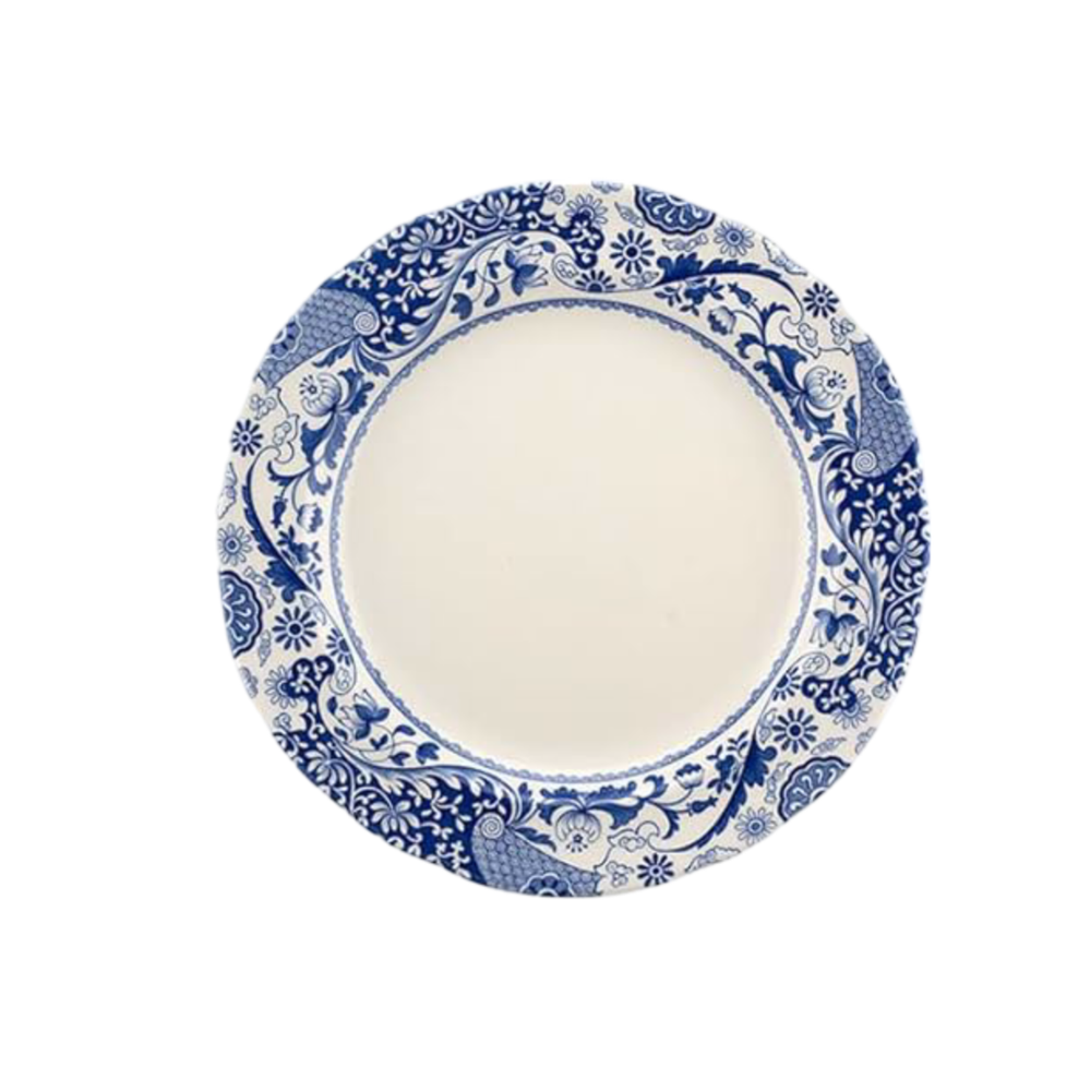 Spode Blue Italian Collection Brocato 12 Piece Dinnerware Set, Fine Earthenware