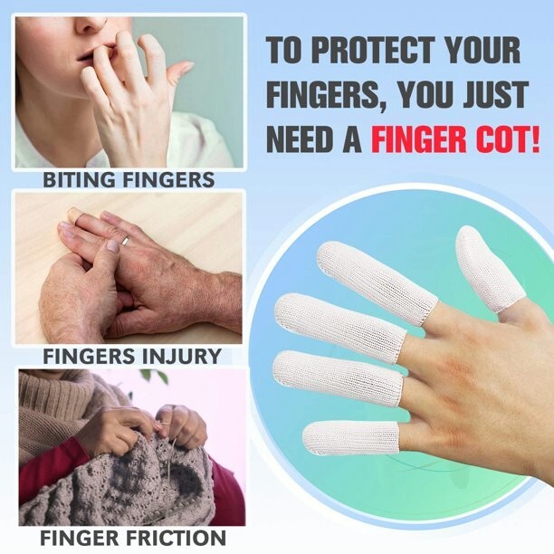 EvridWear Polypropylene Finger Cots, Reusable Toe Thumb Protector (10 Pcs)