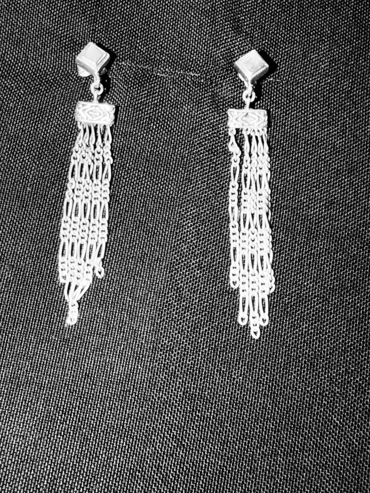 Vintage Stunning Silver Tassel Earrings