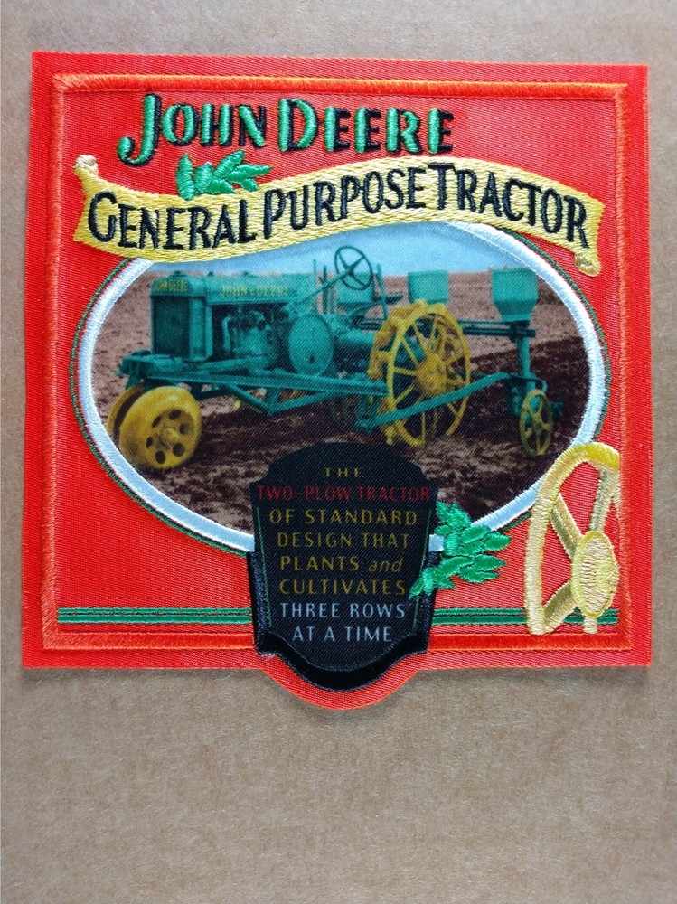 John Deere Model General Purpose Two Plow Tractor 4 3/4" x  5"  Vintage Patch