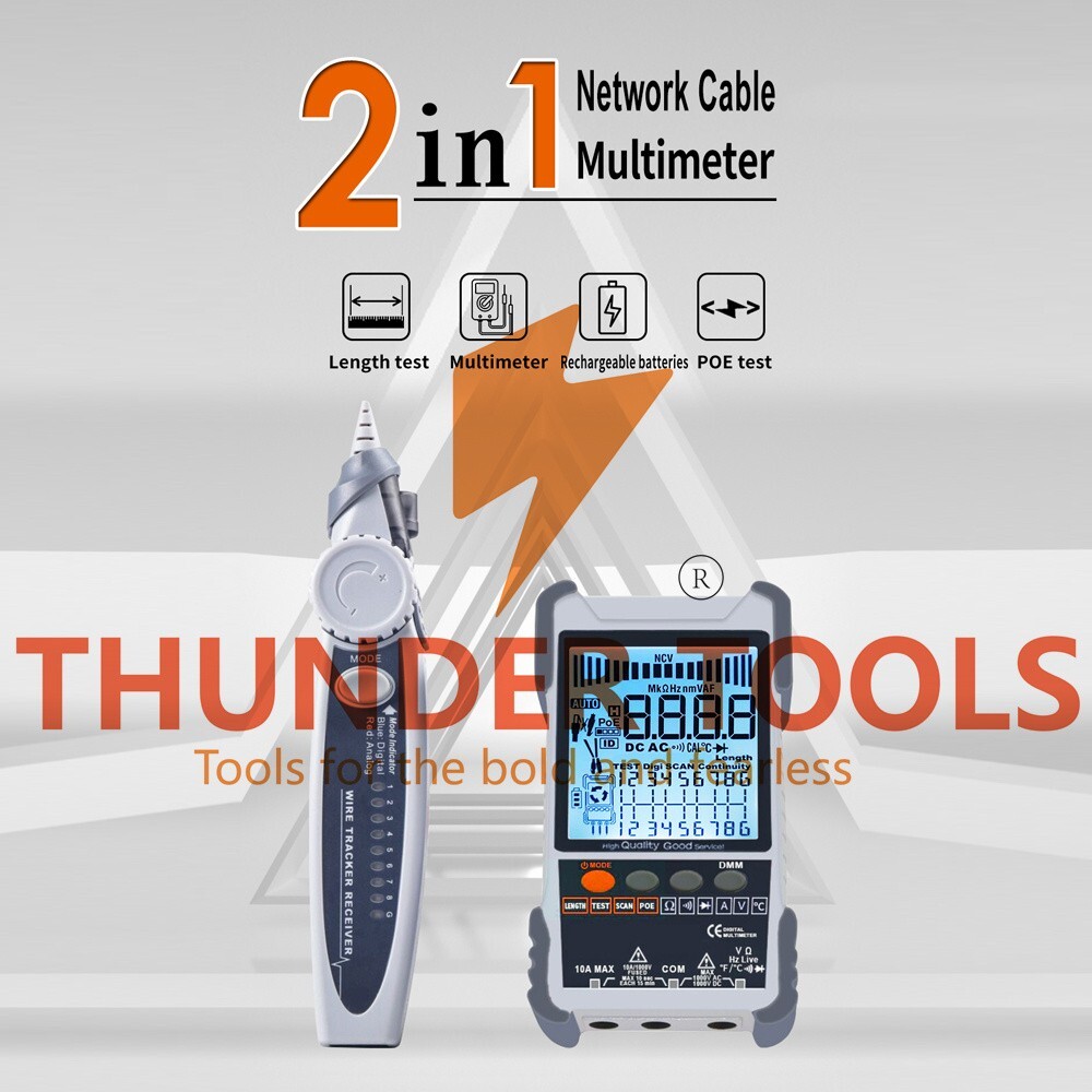 Thunder Tools KKMoon KKM618 Handheld Portable Cable Tester with LCD