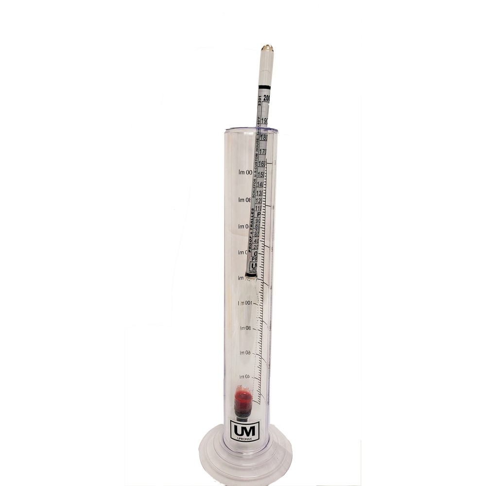 Alcohol Tralle Scale Hydrometer Proof 200% Moonshine & Test Jar Tapper Combo SET