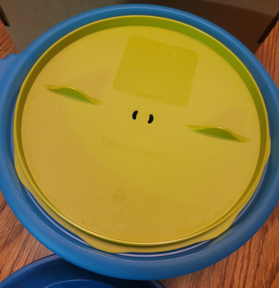 TUPPERWARE Microwave 2.2L Steamer Rice Cooker 6451A Blue & Green Insert