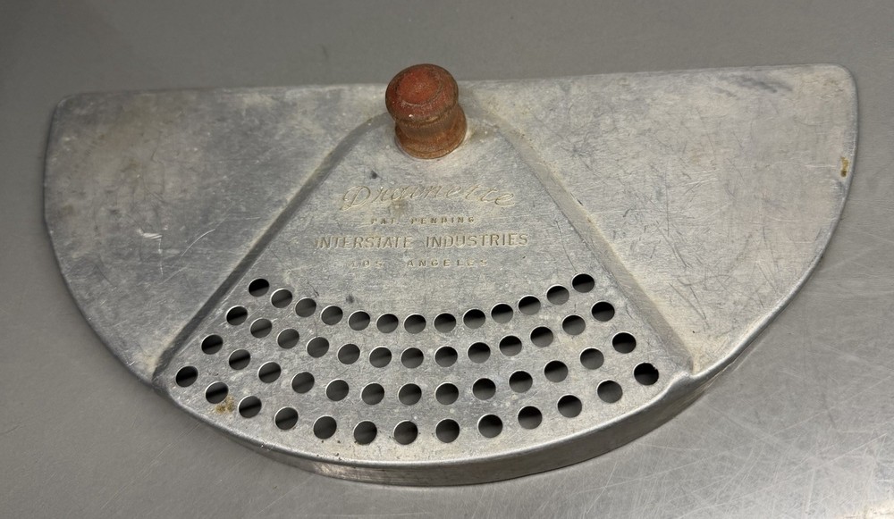 Vintage Drainette Kitchen Tool Pan Strainer Drainer Aluminum