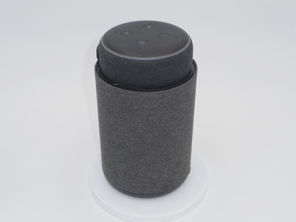 Amazon Echo Dot 3rd Gen + GGMM 360° Rechargeable Speaker Base Bundle