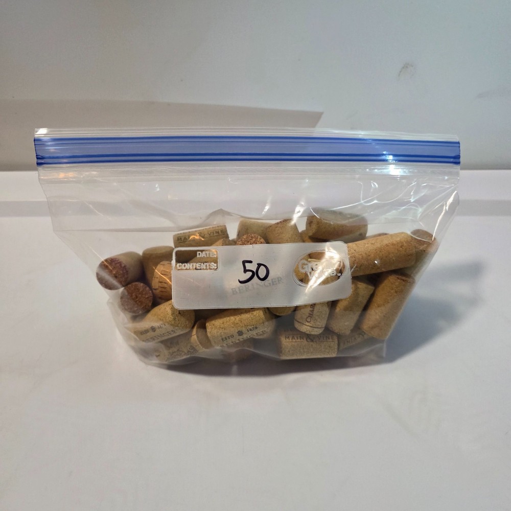 Wine Corks - Non-Synthetic Used Wine Corks (50 Count Per Bag)