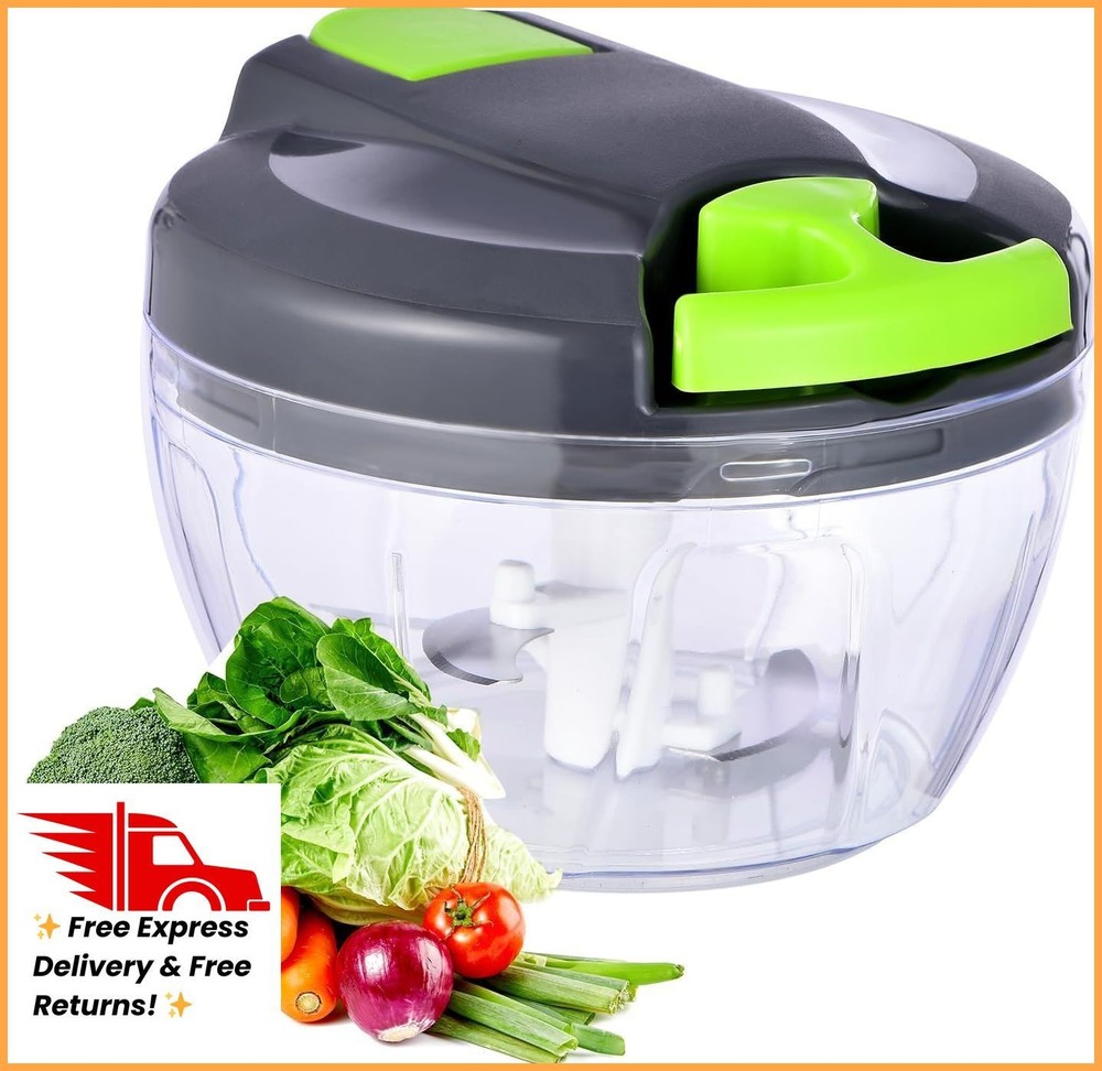 Ziweaye Manual Food Processor Vegetable Chopper, Portable Hand Pull String Garli