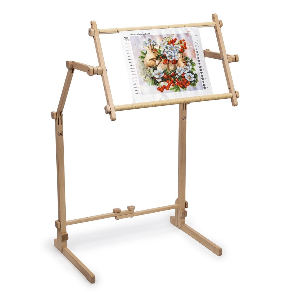 Needlework Floor-Standing Stand Adjustable Frame Made Organic Beech 15.7" x 22"