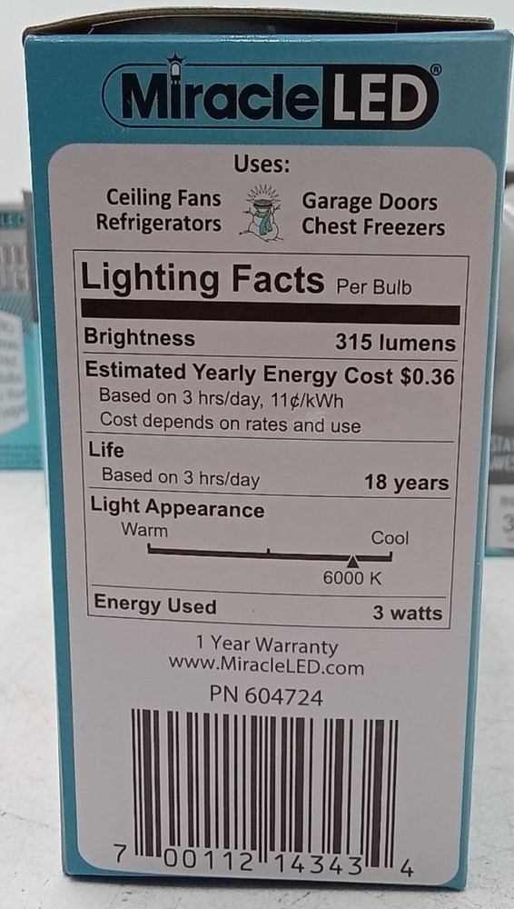 Miracle LED Cool Light 12 pack Mycology Grow Light Bulbs