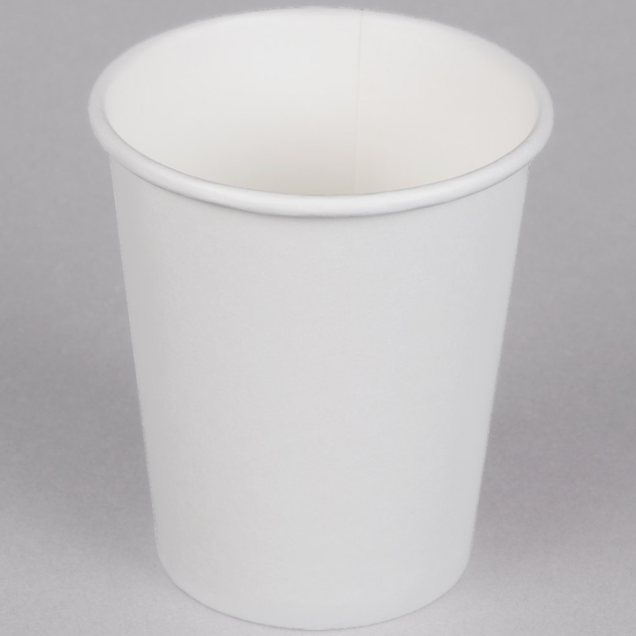 2000-Pack 8 oz. White Plain Paper Disposable Hot Beverage Coffee Cups Bulk NEW