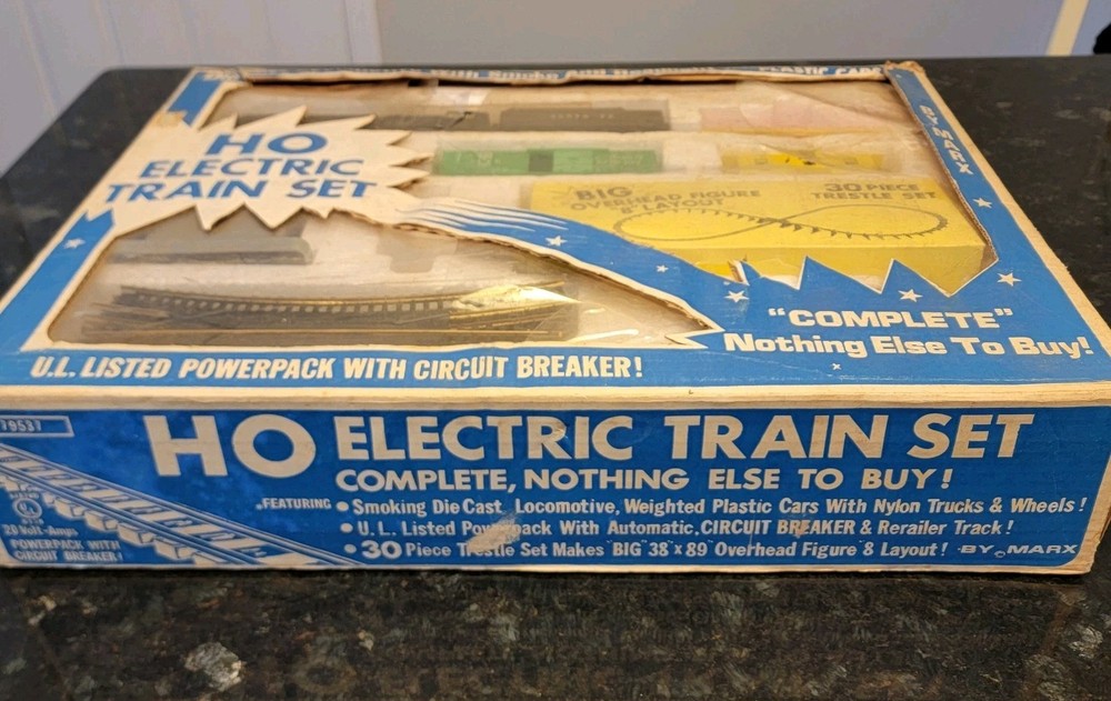 Marx Train Set Postwar Steam Freight HO Electric Train Set #79537