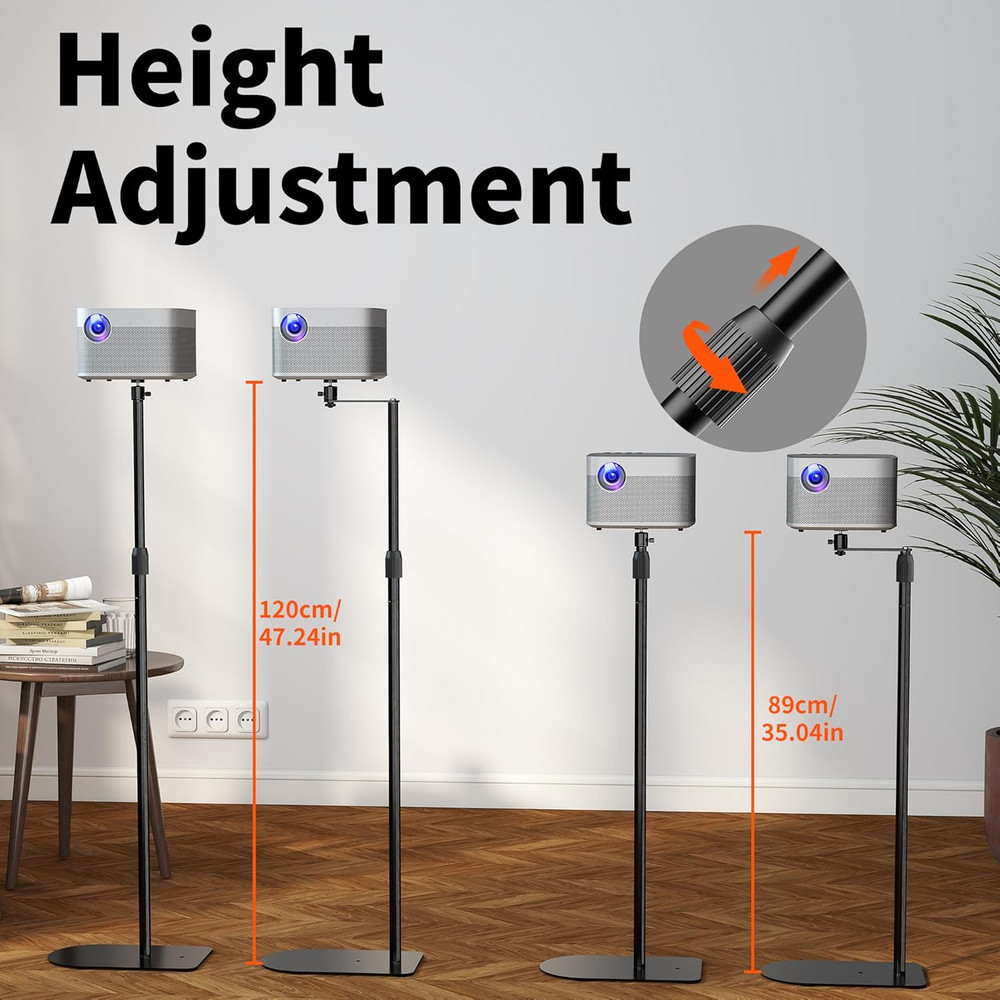 Projector Screen Wall Mount & 2-In-1 Projector Stand Bundle