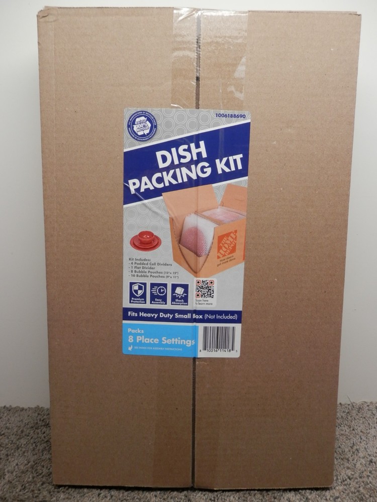 DISH PACKING KIT for Kitchen 8 Place Settings Pratt
