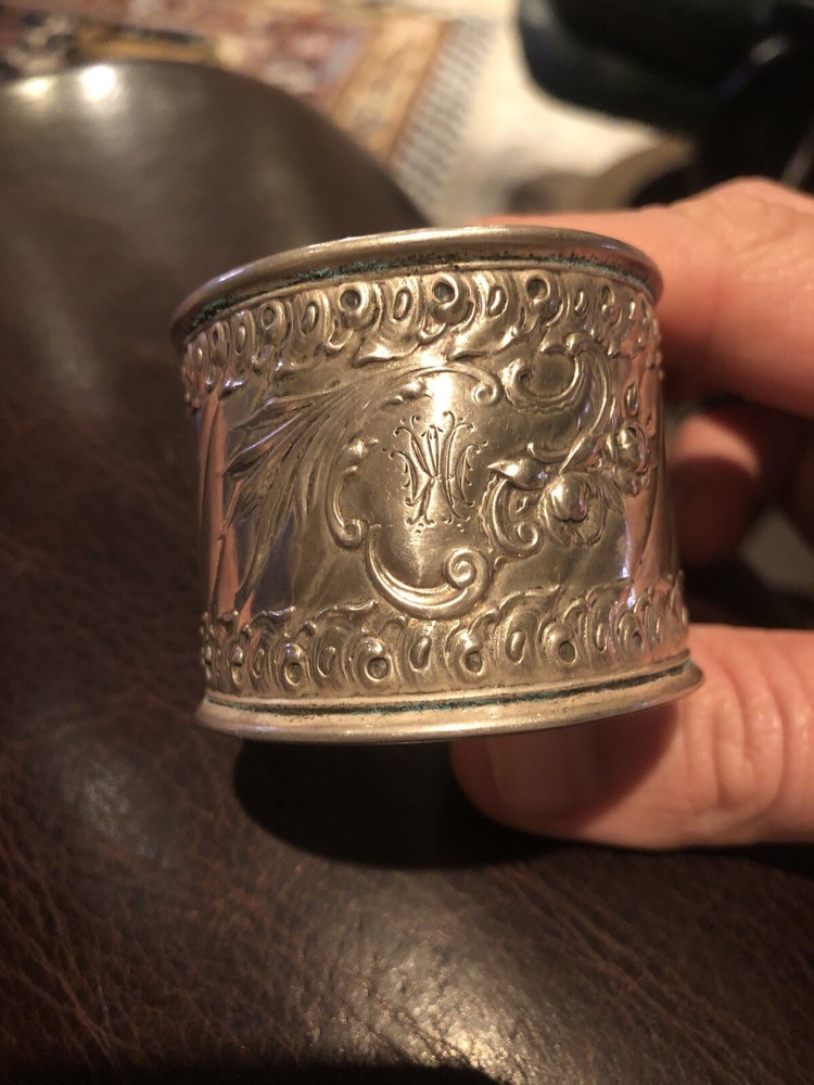 Napkin Ring silver 800 mark "Crescent and crown "