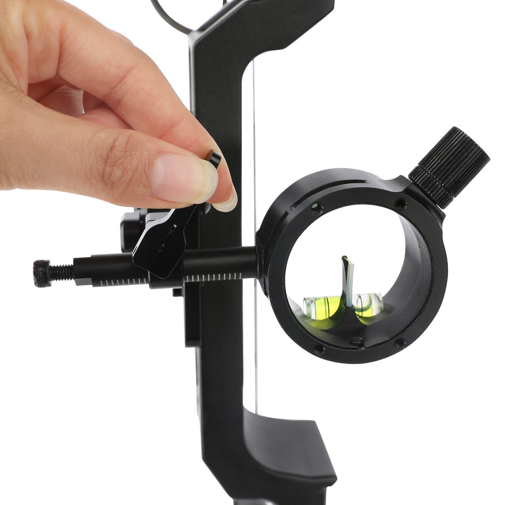 Compound Bow Sight 1-pin 0.019" Optical Fiber Micro-Adjustable Shooting Target