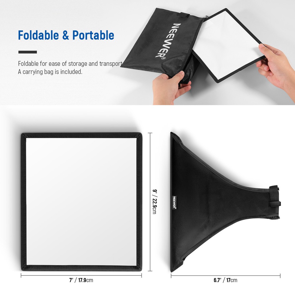 NEEWER Flash Diffuser Light Softbox 9''x 7''Universal for Canon Nikon Sony Godox