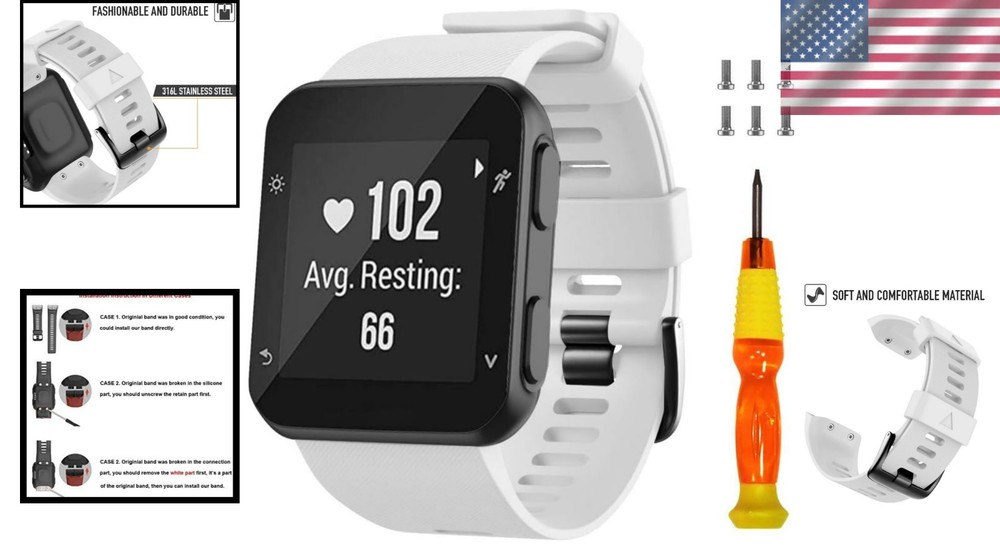 Comfortable Silicone Replacement Strap for Garmin Forerunner 35 - Unisex Design
