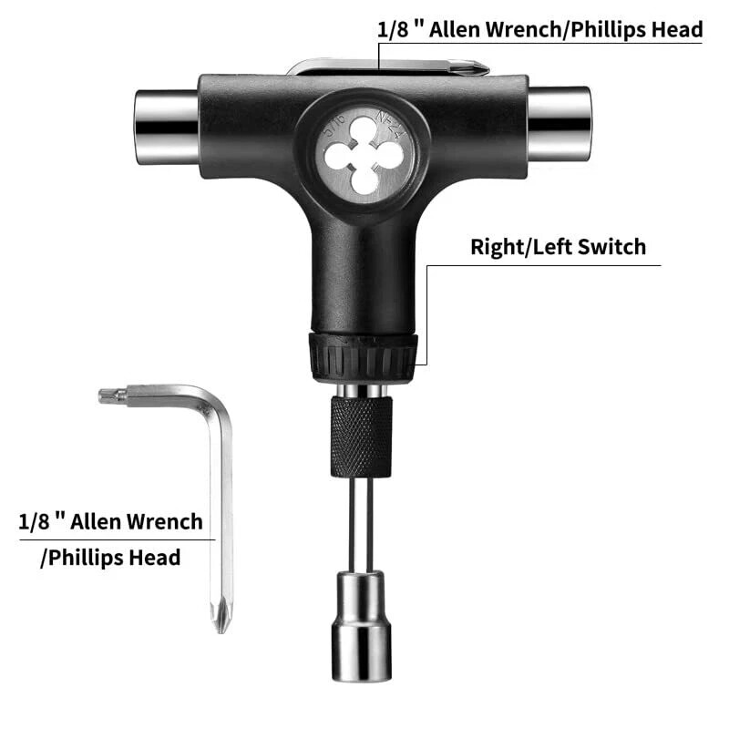 LMAI Skateboard Tool All-in-one Multi-Functional T Skate Tool
