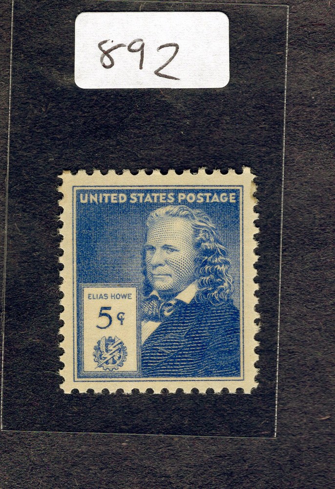 1940 Stamp #892 Elias Howe M/VSHM
