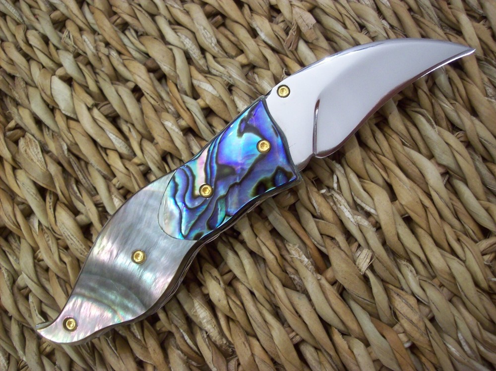 CUSTOM THAILAND KNIFE / BLACK PEARL / ABALONE / NEW 2017
