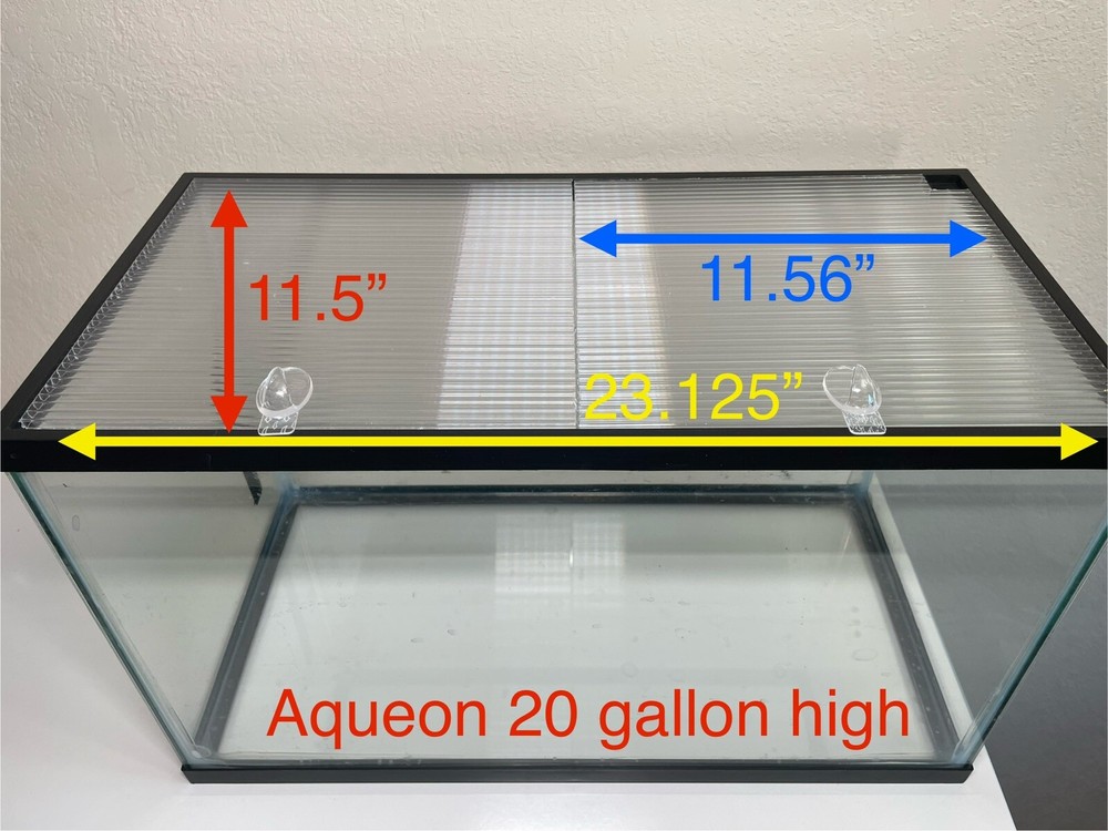 Aquarium Lid Polycarbonate Twin Wall 20 Gallon - Half Cut Deep
