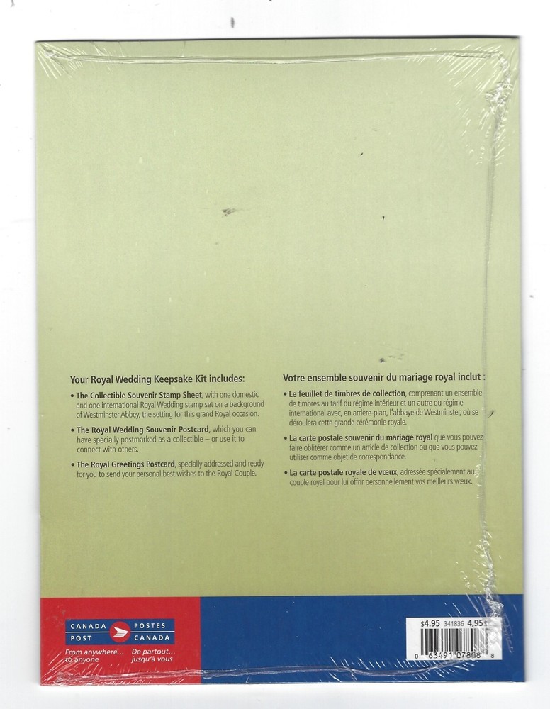 Canada 2011 Thematic Collection #167 Royal Wedding Keepsake Kit Mint